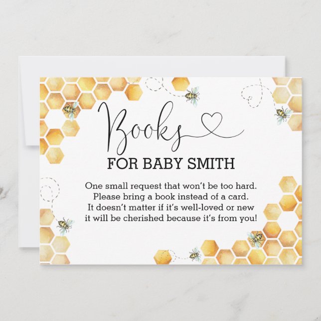 Invitation Oh Babee Books for Baby shower Encape Card (Devant)