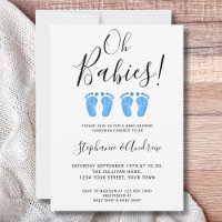 Oh Babies jumeaux garçons couples Baby shower Invi