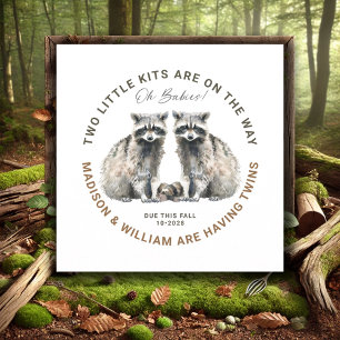 Invitation Oh Babies Twins Sur Le Chemin De Mignons Raccoons 