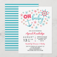 Oh Baby Baby shower bleu et rouge nautique