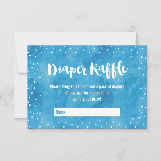 Invitation Oh Baby Blue Baby shower d'aquarelle de couche Raf (Devant)