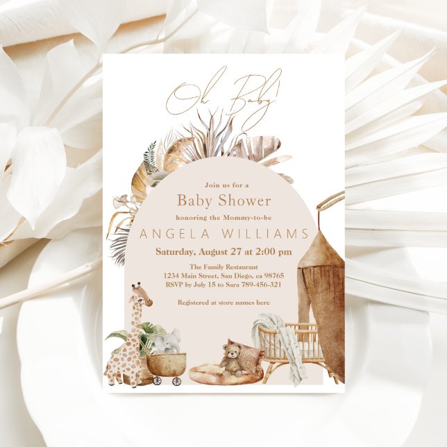 Invitation Oh Baby Boho Safari Nursery Baby shower neutre (Créateur téléchargé)