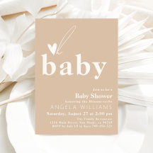 Oh Baby Boho Simple Baby shower de coeur