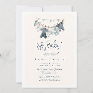 Invitation Oh Baby Boy Clothes sur Baby shower de ligne de vê