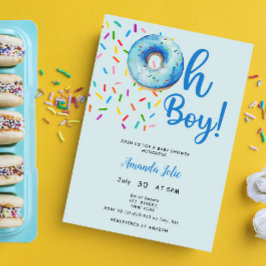 Invitation Oh Baby Boy Donut Baby shower à thème