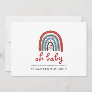 Invitation Oh Baby Christmas Holiday Boho Rainbow Baby shower