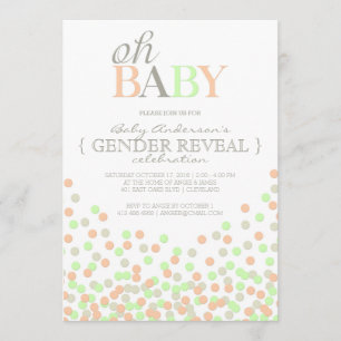Invitation Oh Baby Confetti Fête de la révélation de genre   