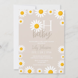 Invitation Oh Baby Daisy Boho Baby shower neutre