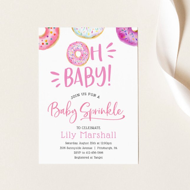 Invitation Oh Baby Donut Baby Sprinkl (Créateur téléchargé)