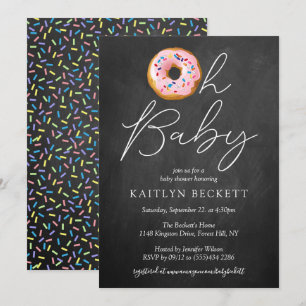 Invitation Oh Baby Donut Saupoudrer Baby shower