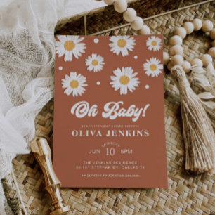 Invitation Oh Baby Genre Neutre Baby shower de marguerite