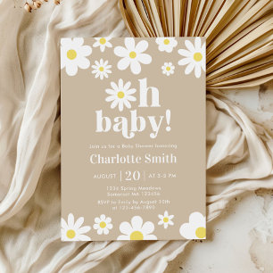 Invitation Oh Baby Genre Neutre Baby shower de marguerite