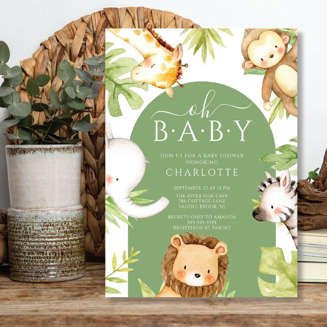 Invitation Oh Baby Jungle Baby shower (Créateur téléchargé)
