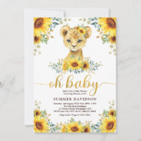Oh Baby Lion Cub Sunflower Baby shower vert