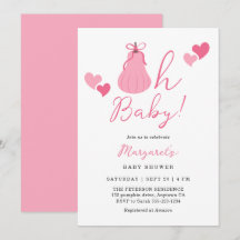 Oh Baby mignon Citrouille rose Bow Girl Baby showe