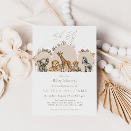 Invitation Oh Baby Safari Animaux Boho Baby shower