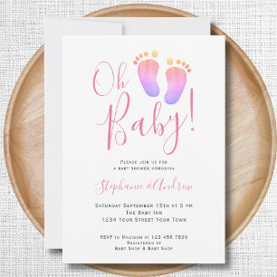 Invitation Oh, Baby shower de fille des petits couples