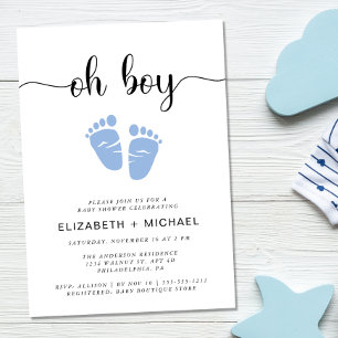 Invitation Oh Baby shower des garçons couples