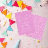 oh baby shower fille script rose vif élégant