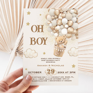 Invitation Oh baby shower garçon