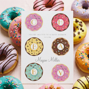 Invitation Oh Baby Sweet Donut Baby shower de caractère