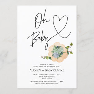 Invitation Oh Baby Thanksgiving Baby shower de Noël