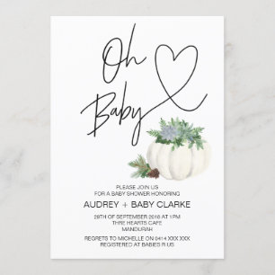 Invitation Oh Baby Thanksgiving Baby shower de Noël
