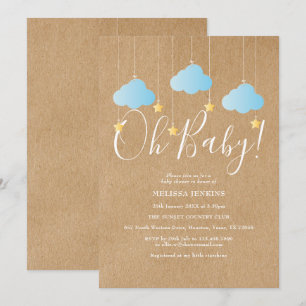 Invitation Oh Baby Twinkle Twinkle Baby Boy Shower / Sprinkle