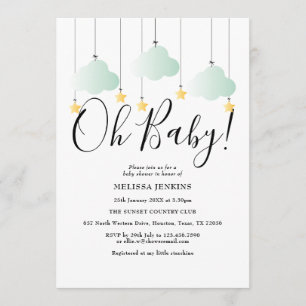 Invitation Oh Baby Twinkle Twinkle Baby shower vert Sprinkle