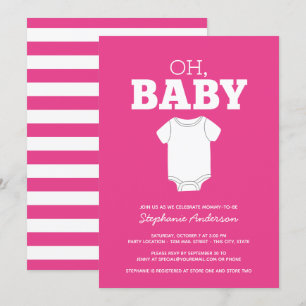 Invitation Oh Baby - Whimsical Tee Hot rose Girl Douche