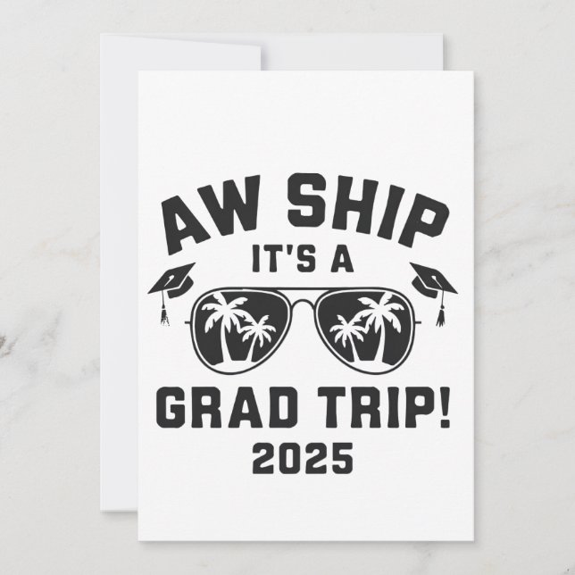 Invitation Oh Bateau C'est un Voyage de Diplômés 2025 Tenue d (Devant)
