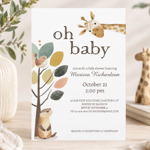 Invitation Oh Bébé Animaux de Safari Baby Shower