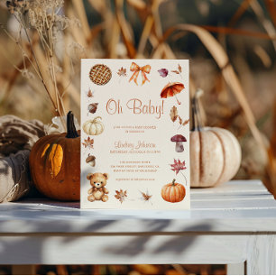 Invitation Oh Bébé Automne Fête de Bébé Terracotta