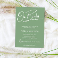 Oh bébé baby shower de calligraphie de script mode