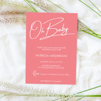 Oh bébé baby shower de calligraphie de script mode