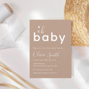 Invitation Oh Bébé Bain Beige