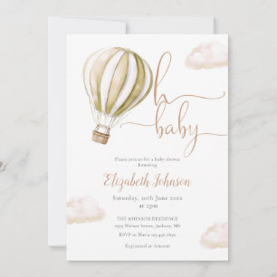 Invitation Oh Bébé Ballon À Air Chaud Tout En Un Baby shower