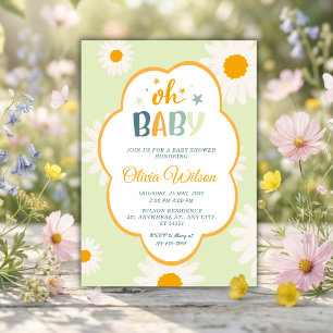 Invitation Oh Bébé Fête Prénatale de Bébé Daisy