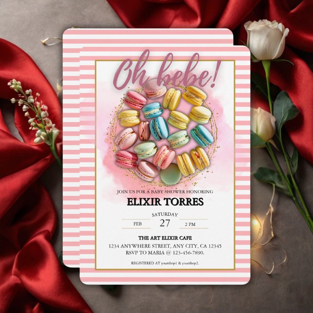 Invitation Oh bebe French Patisserie Baby shower (Créateur téléchargé)