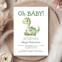Oh Bébé mignon Baby shower Dinosaure Vert