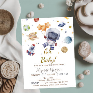 Invitation  Oh Bébé Planète Astronaute  Baby Shower 