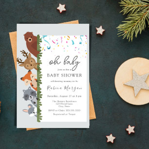 Invitation Oh bébé Safari animaux sexe neutre baby shower