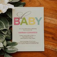 Oh Bébé Type rose Aqua Baby shower jaune