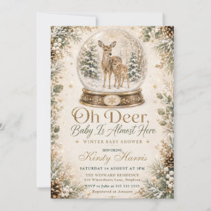 Invitation Oh Biche Bébé Est Presque Là Baby Shower D'hiver