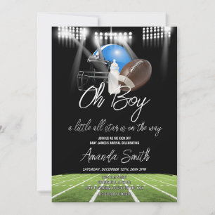 Invitation Oh Boy American Football Little Star Baby shower