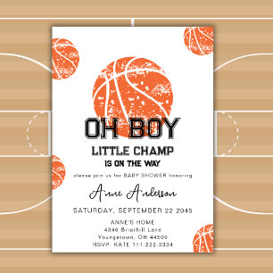 Invitation Oh Boy Basketball Jeu Sport Baby shower Party