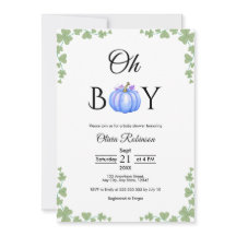 Oh Boy Blue Citrouille Baby shower d'automne