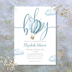 Invitation Oh Boy Blue Hot Air Baby shower