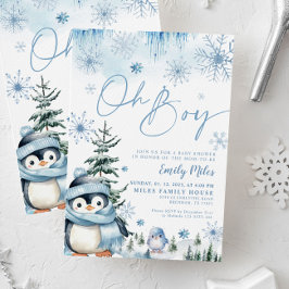 Invitation Oh Boy invitation, baby shower de manchot d'hiver