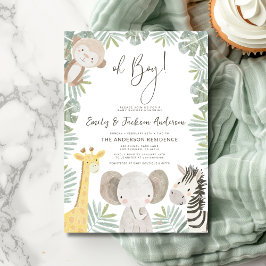 Invitation Oh Boy Safari Animal Boy's Couples Baby shower